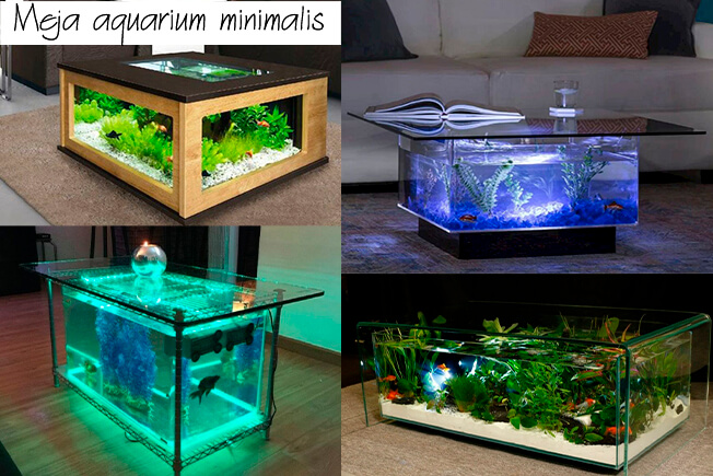 Meja aquarium minimalis